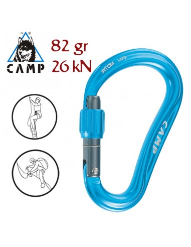 atom lock (blue) - mosquetón hms de rosca - camp