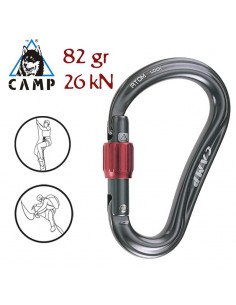 atom lock (gun metal) - mosquetón hms de rosca - camp