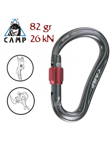 atom lock (gun metal) - mosquetón hms de rosca - camp