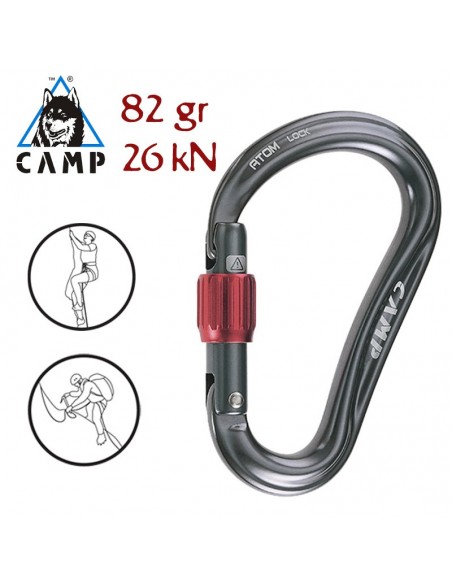 atom lock (gun metal) - mosquetón hms de rosca - camp