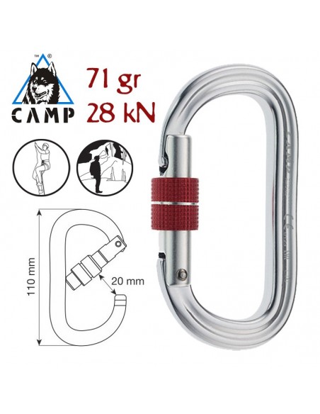oval xl lock - mosquetón ovalado - camp