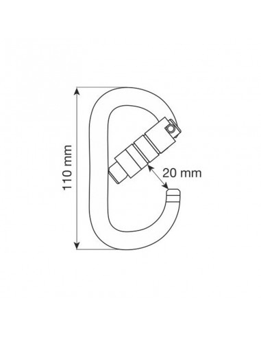 oval xl 2lock - mosquetón de seguridad ovalado - camp