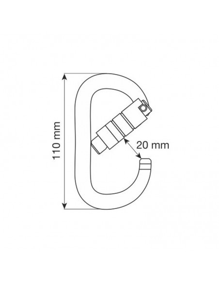 oval xl 2lock - mosquetón de seguridad ovalado - camp