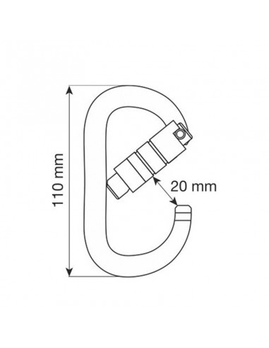 oval xl 3lock - mosquetón de seguridad ovalado - camp