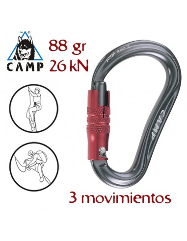 atom 3lock (gun metal) - mosquetón hms - camp