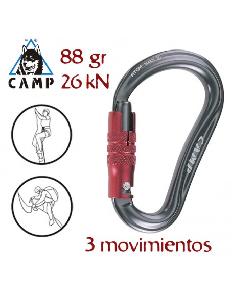 atom 3lock (gun metal) - mosquetón hms - camp