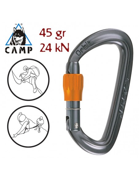 orbit lock (gun metal) - mosquetón de rosca - camp