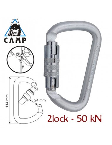 d pro 2lock - mosquetón automático 2 movimientos - camp