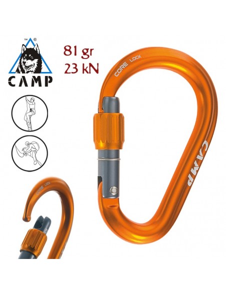 core lock (orange) - mosquetón hms rosca - camp