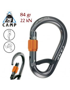 core belay lock - gun metal - mosquetón hms rosca con gatillo - camp