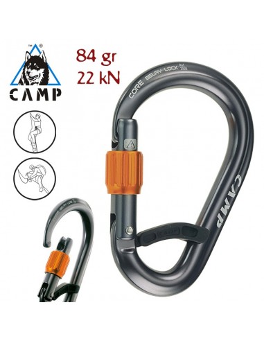 core belay lock - gun metal - mosquetón hms rosca con gatillo - camp
