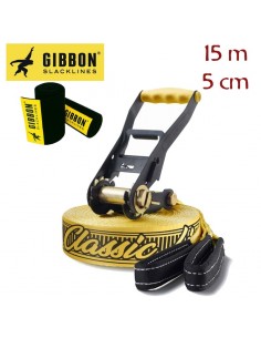 classic line (15m) treewear set - slackline clásico con protector de árboles - gibbon