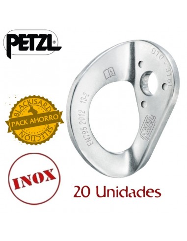 pack 20 plaquetas inoxidables coeur d10mm - petzl