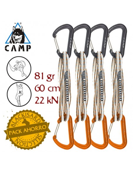alpine express dyneema (60cm) pack de 4 cintas express - camp