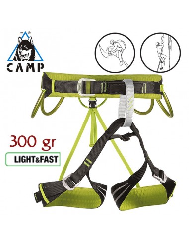 alpine flash - arnés alpinismo superligero  y cómodo - camp