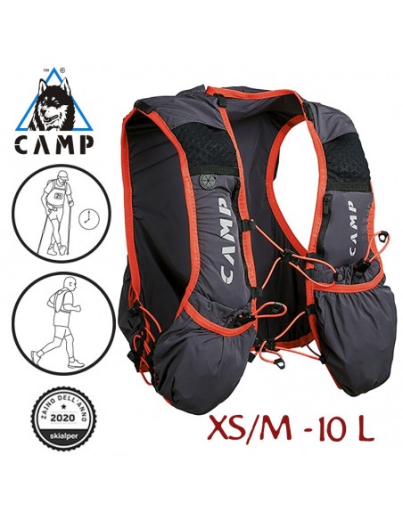 trail force 10 - mochila multisport 10l (xs-m anthracite grey / red) - camp