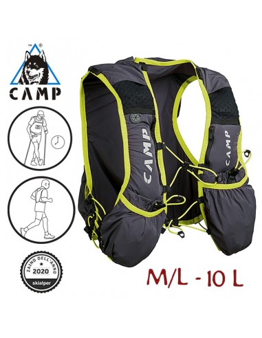 trail force 10 - mochila multisport 10l M-L (Anthracite grey/lime) - camp