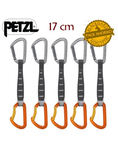 pack 5 spirit express 17 cm - cinta express para escalada deportiva - petzl