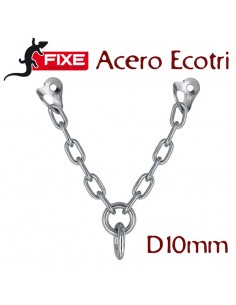 reunión en v con doble anilla acero zincado ecotri d10mm - fixe