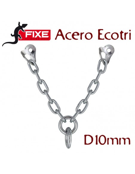 reunión en v con doble anilla acero zincado ecotri d10mm - fixe