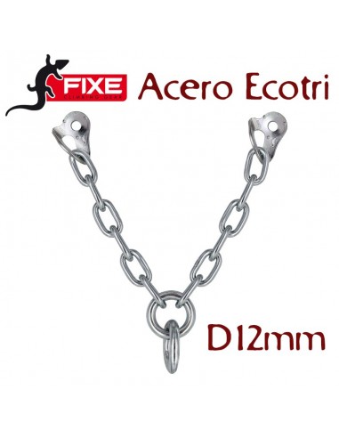 reunión en v con doble anilla acero zincado ecotri d12mm - fixe