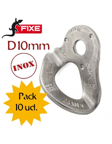 pack 10 plaquetas inoxidables a316 d10mm - fixe
