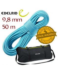 pack cuerda boa 9,8mm (50m) + bolsa liner - edelrid