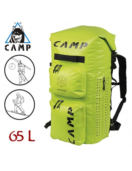 snowset - mochila esquí de travesía 65l (lime) - camp