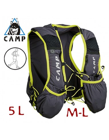 trail force 5 - mochila running 5l m-l (anthracite grey/lime) - camp