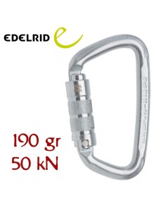 steel d twist - mosquetón de acero asimétrico de dos movimientos - edelrid