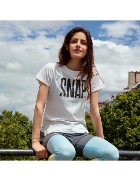 logo t-shirt (white) - camiseta manga corta mujer - snap