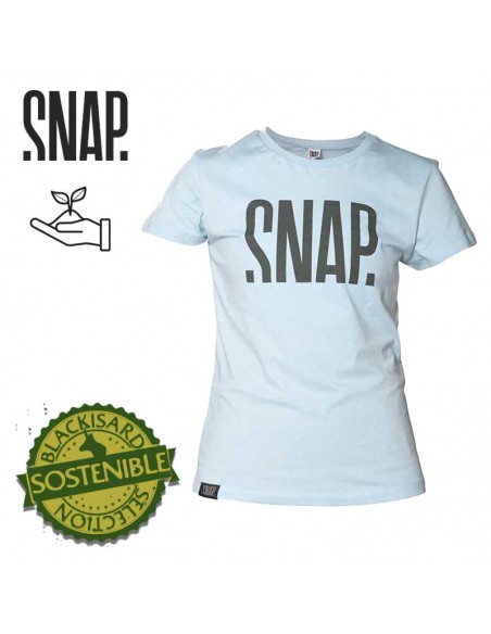 logo t-shirt (light blue) - camiseta manga corta mujer - snap
