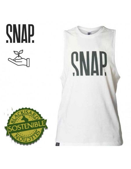 loose logo tank top (white) - camiseta sin mangas mujer - snap