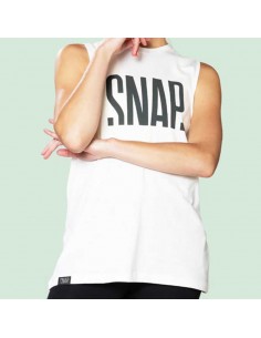 loose logo tank top (white) - camiseta sin mangas mujer - snap 2