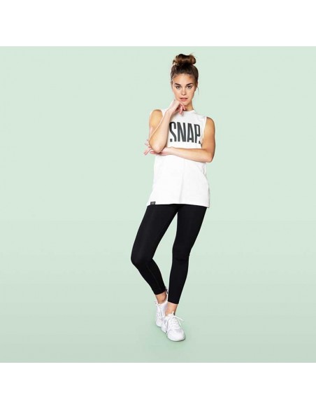 loose logo tank top (white) - camiseta sin mangas mujer - snap