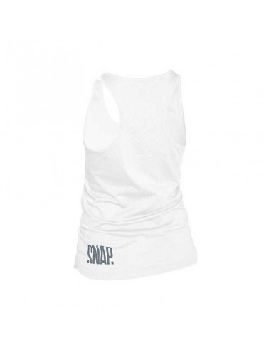 loose logo tank top (white) - camiseta sin mangas mujer - snap