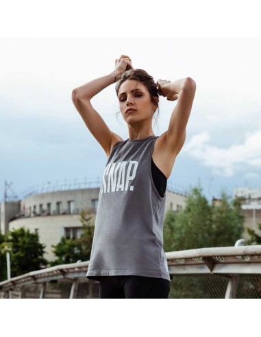 loose logo tank top (dark grey) - camiseta sin mangas mujer - snap