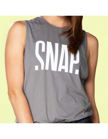 loose logo tank top (dark grey) - camiseta sin mangas mujer - snap