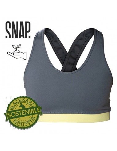 crossed bra (dark grey) - top escalada mujer - snap
