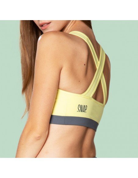 crossed bra (yellow) - top escalada mujer - snap