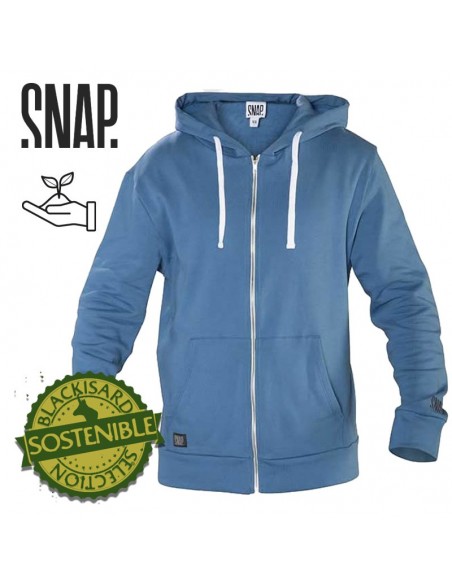 zip hoody (steel blue) - sudadera unisex con cremallera - snap