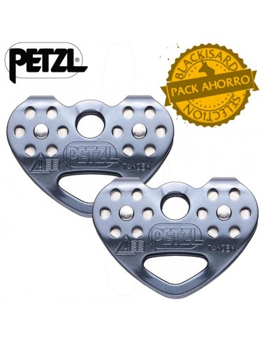pack 2 tandem speed - polea doble de alto rendimiento para cable y cuerda - petzl