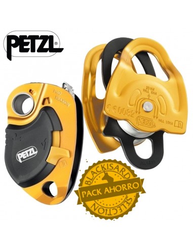 pack polea bloqueadora pro traxion + polea doble gemini - petzl