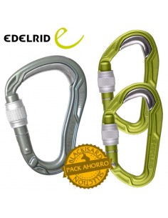 pack 3 mosquetones bulletproof rosca (1 hms + 2 asimétricos oasis) - edelrid
