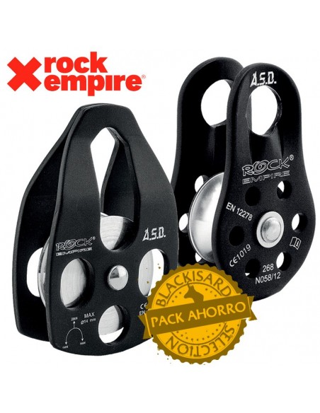 pack polea simple mini + polea simple placas oscilantes - rock empire