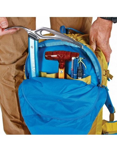 pack mochila kume 30l (super lemon) + piolet falk - pack de skimo y alpinismo - blue ice