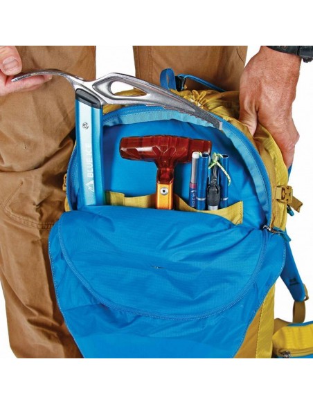 pack mochila kume 30l (super lemon) + piolet falk - pack de skimo y alpinismo - blue ice