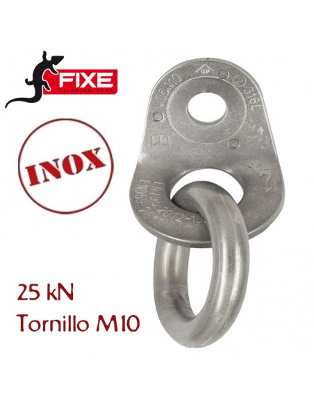 plaqueta con anilla inoxidable 316l d10 - fixe