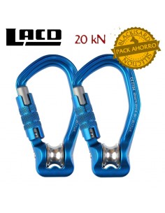 pack 2 trilock w pulley - mosquetón con polea 3 movimientos - lacd