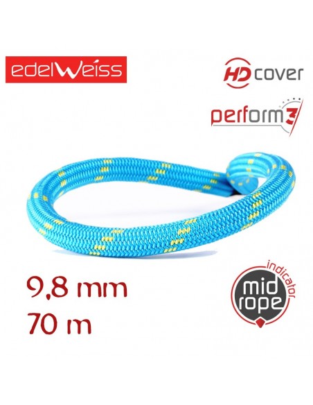 curve 9,8 mm perform 3 - cuerda dinámica 9,8mm (70m) - edelweiss